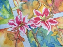 MillerM-201903-Stargazer-Lilies-Watercolor-15x19-350-framed-002