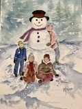Patricia Olson  Snow Time with Siblings 9 x 12