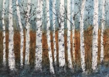 RauschenfelsS-202001-Birches-Up-North-28x22-matted-and-framed-Sold